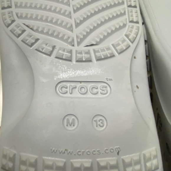 Crocs Iconic Comfort Light Grey Slide Sandals Men’s Size 13 - Picture 3 of 5